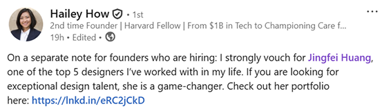 Written testimonial from Hailey How, Founder and CEO at CareCorgi