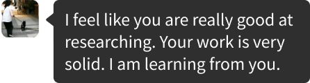 Written testimonial from Xinyi Chen